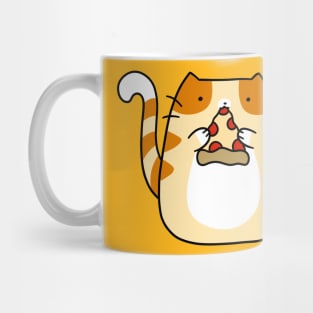 Tabby Cat Eating Pizza Mug